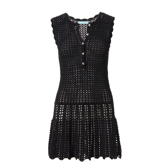 Melissa Odabash Rosie Black Crochet Swim Coverup - Picture 2 of 5